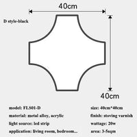 Plafonnier Géométrie Moderne ADN LED - Éclairage Design pour Salon, Chambre, Bureau, Café & Bar | Marco Lucetti Style D-noir / Lumière chaude (3000K)