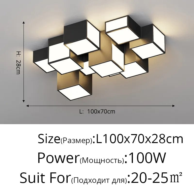 Plafonnier Gradation à Distance Noir Blanc - Éclairage Intérieur Modernisé | Marco Lucetti