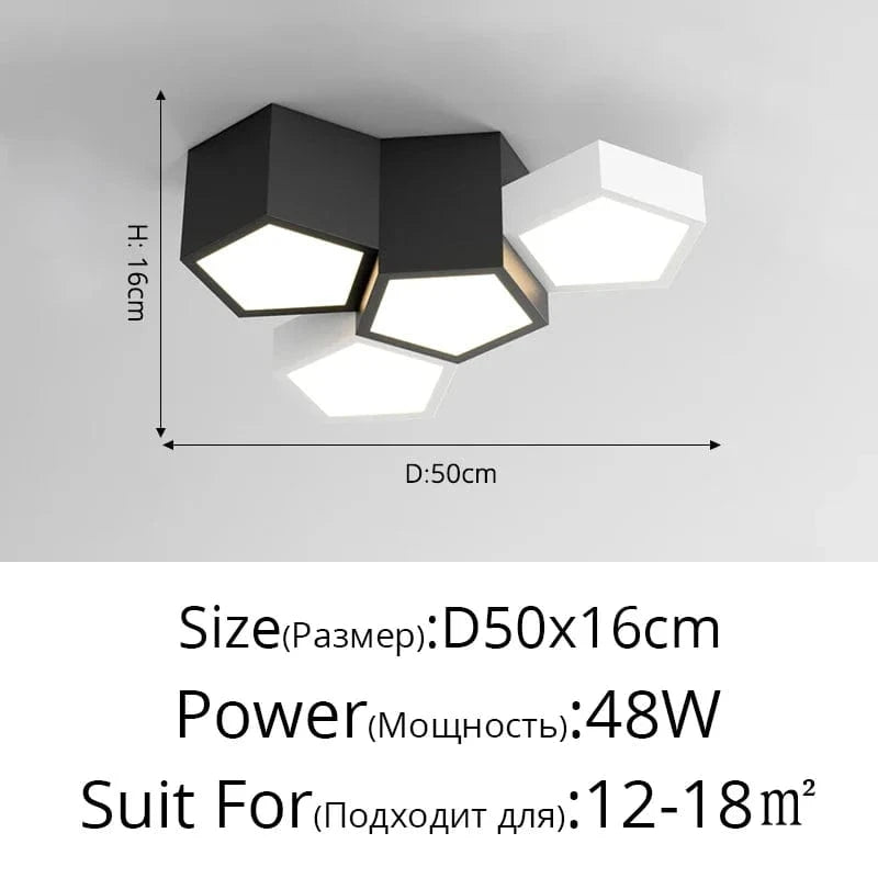 Plafonnier Gradation à Distance Noir Blanc - Éclairage Intérieur Modernisé | Marco Lucetti C 4Heads 50cm / White / Brightness Dimmable