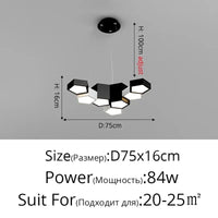 Plafonnier Gradation à Distance Noir Blanc - Éclairage Intérieur Modernisé | Marco Lucetti D 7Heads 75cm / White / Brightness Dimmable