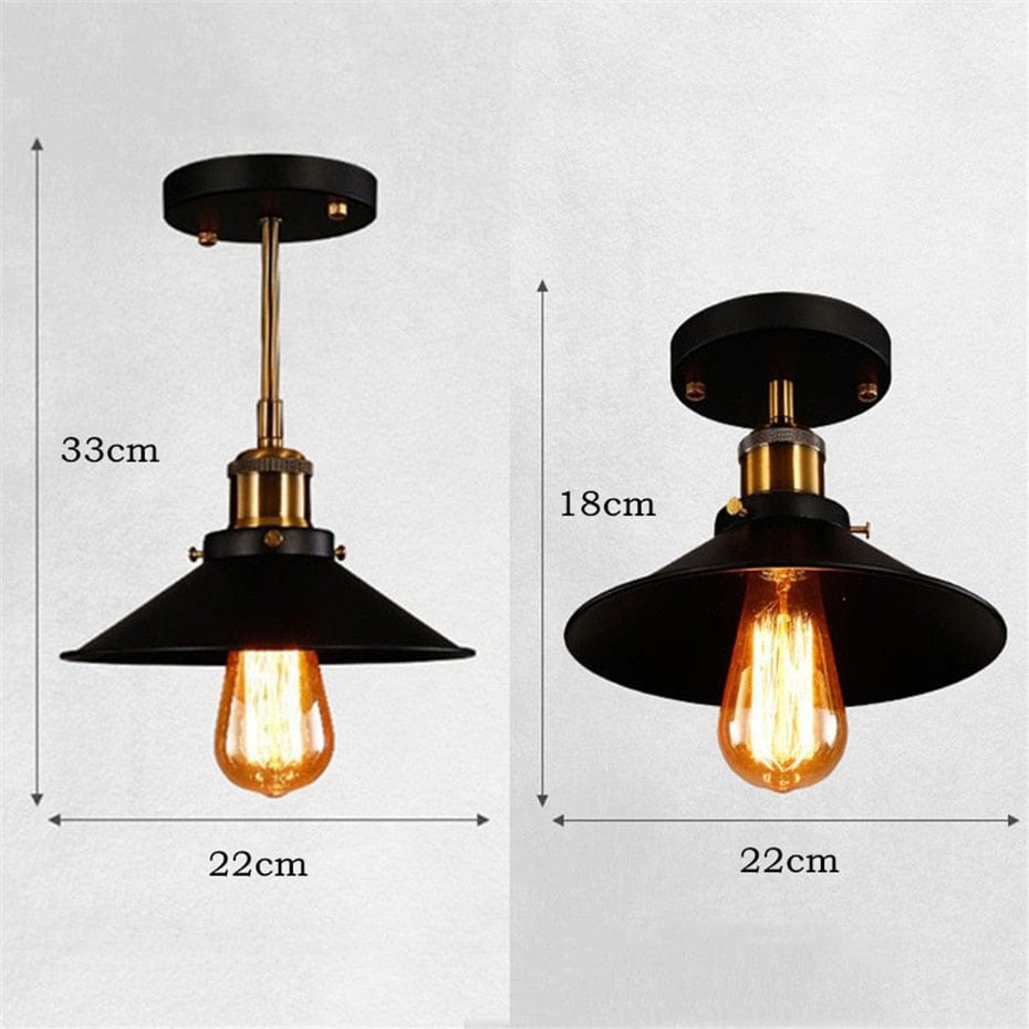 Plafonnier industriel LED Doré & Noir ajustable | Marco Lucetti