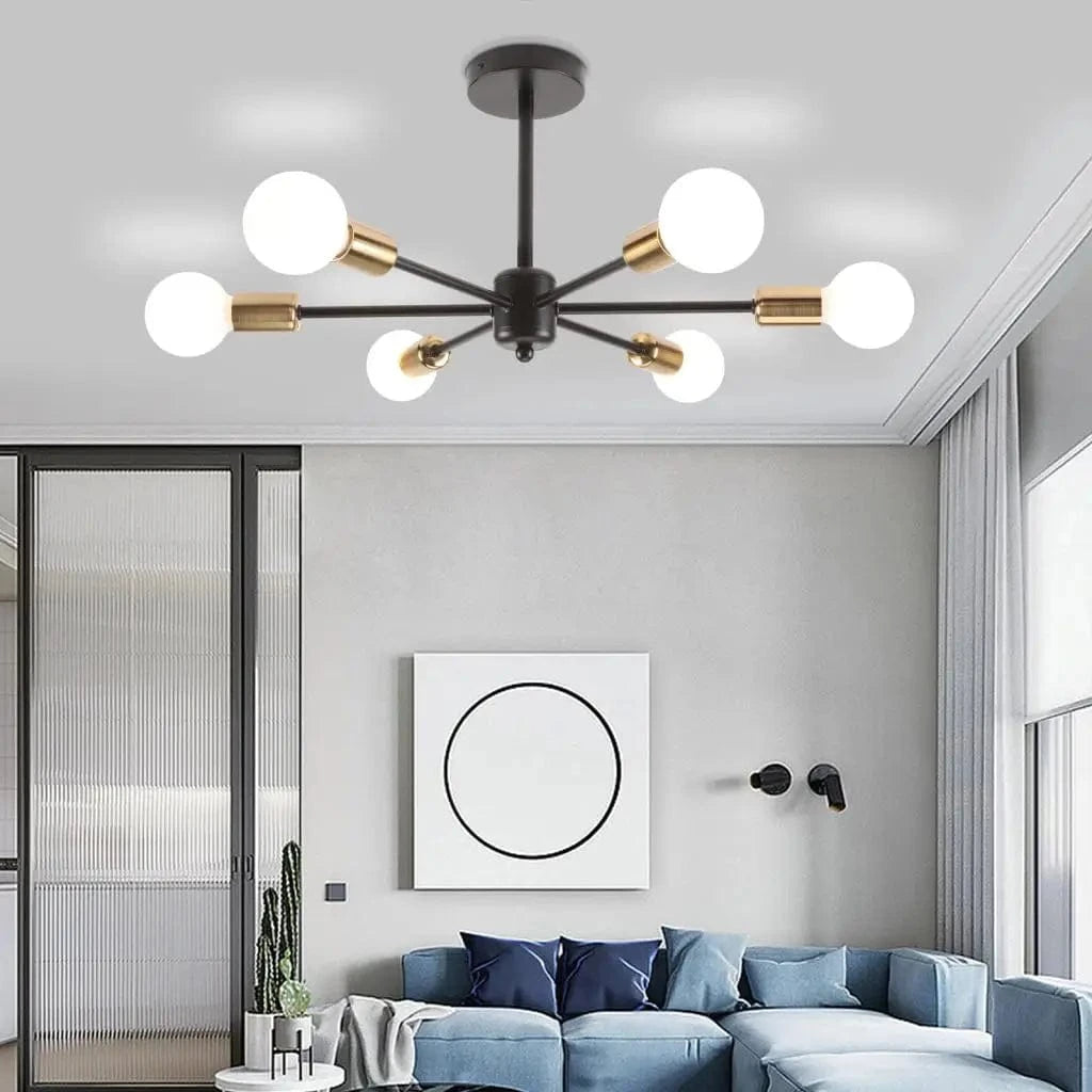 Plafonnier Industriel Moderne 4/6 têtes Rétro Lustre Lampe - Luminaria Lamparas | Marco Lucetti