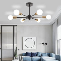 Plafonnier Industriel Moderne 4/6 têtes Rétro Lustre Lampe - Luminaria Lamparas | Marco Lucetti