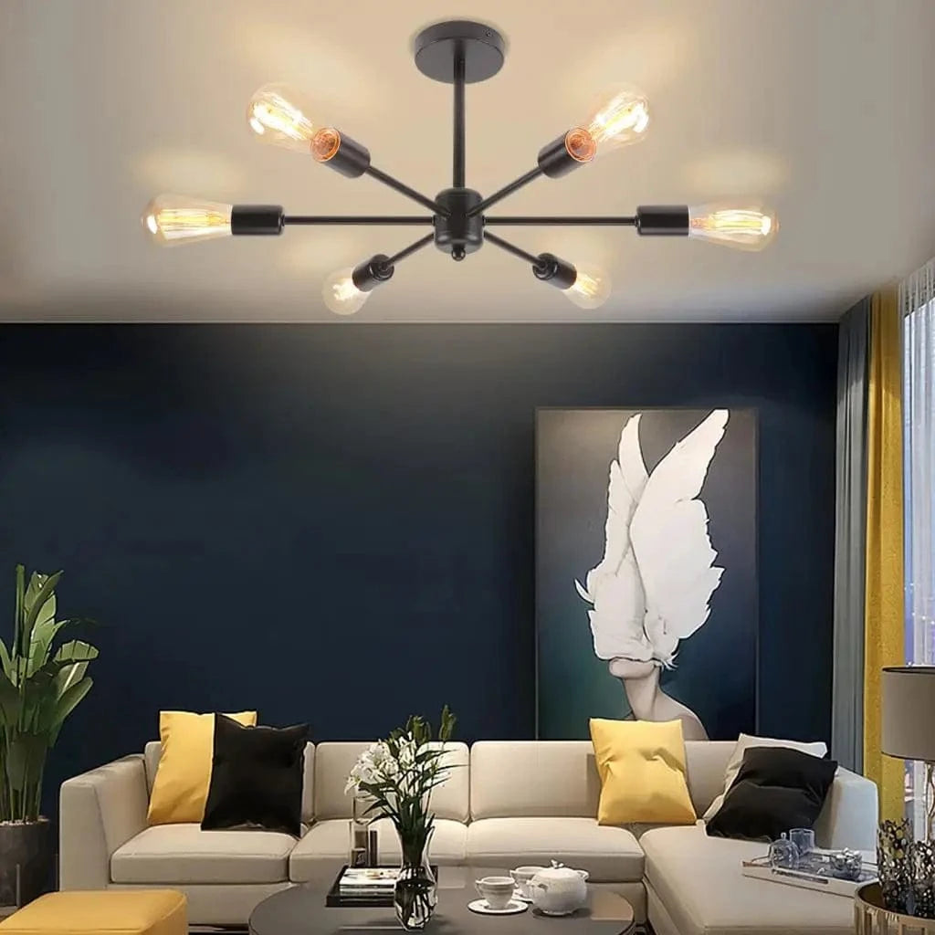 Plafonnier Industriel Moderne 4/6 têtes Rétro Lustre Lampe - Luminaria Lamparas | Marco Lucetti