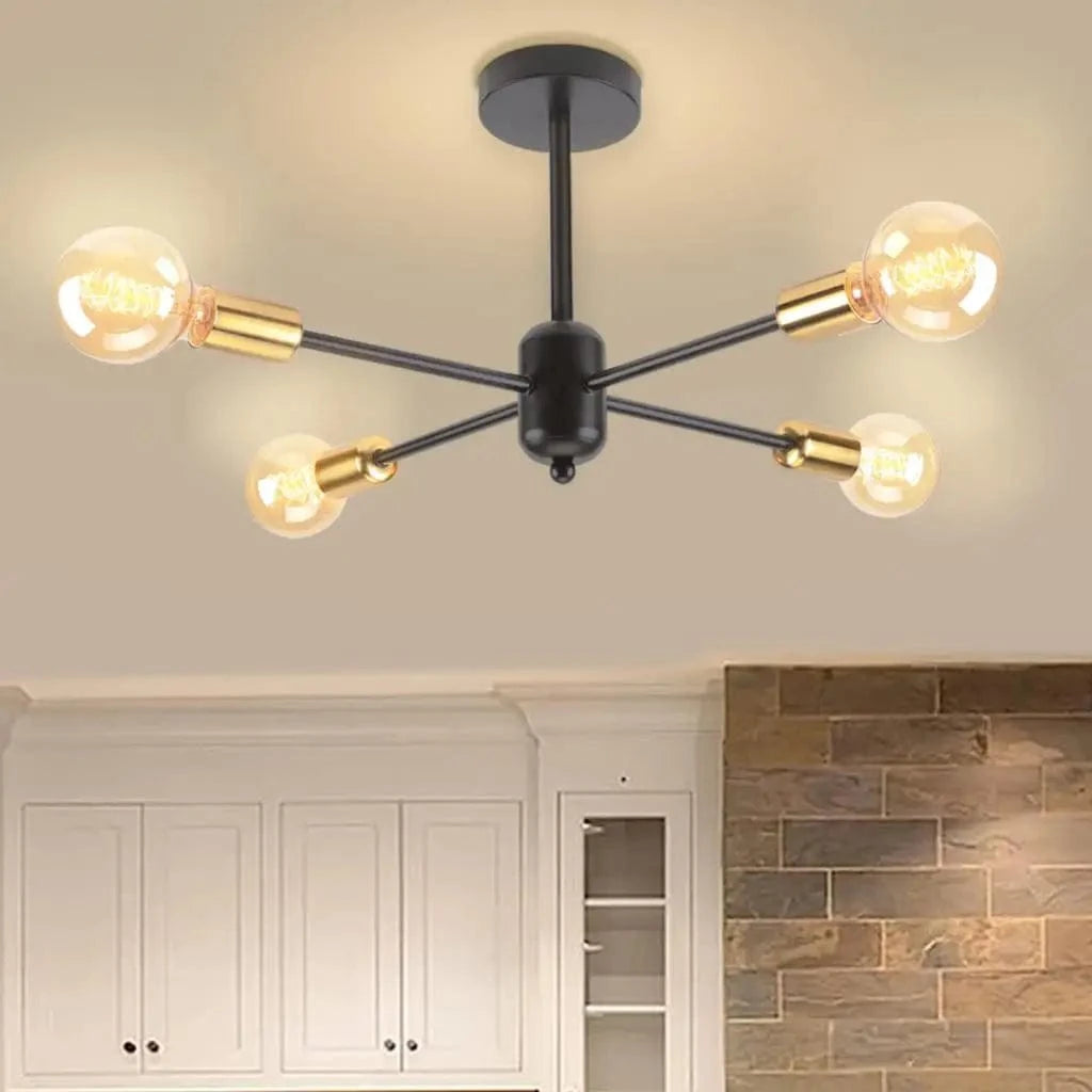 Plafonnier Industriel Moderne 4/6 têtes Rétro Lustre Lampe - Luminaria Lamparas | Marco Lucetti