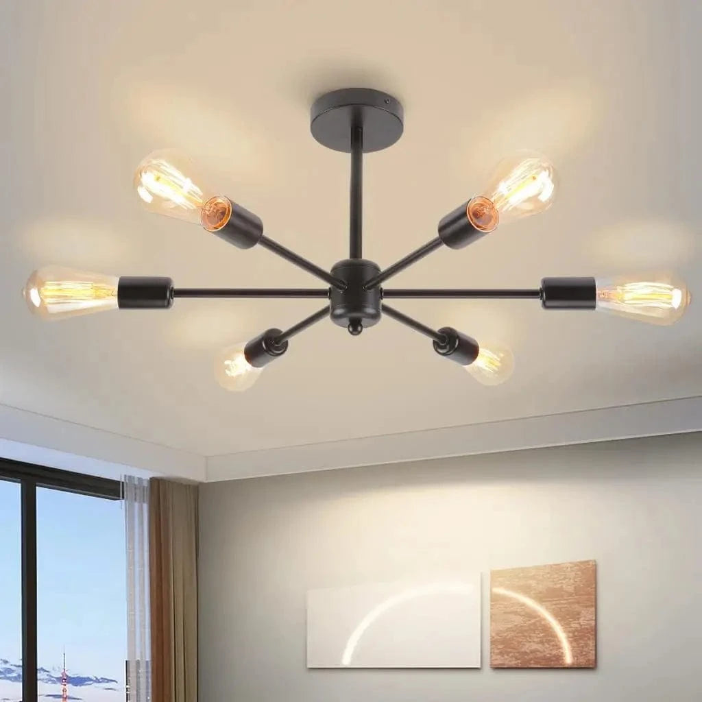 Plafonnier Industriel Moderne 4/6 têtes Rétro Lustre Lampe - Luminaria Lamparas | Marco Lucetti