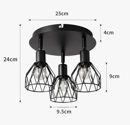 Plafonnier Industriel Pivotant Créatif Nordique en Fer et Lumière | Marco Lucetti