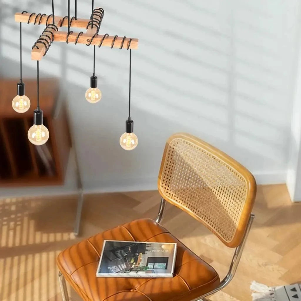 Plafonnier Industriel Vintage 4 Têtes - Luminaire Suspendu | Marco Lucetti