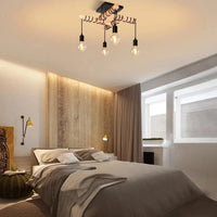Plafonnier Industriel Vintage 4 Têtes - Luminaire Suspendu | Marco Lucetti