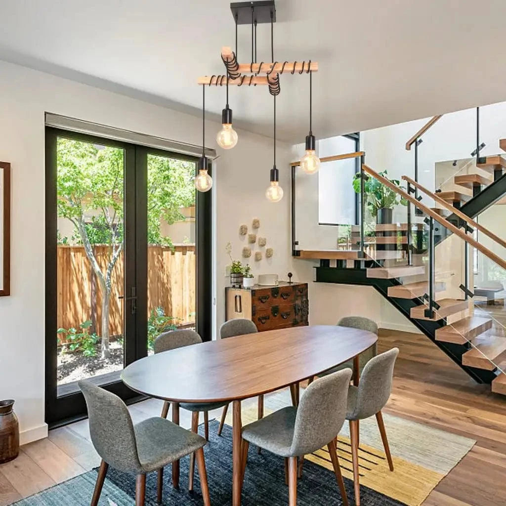 Plafonnier Industriel Vintage 4 Têtes - Luminaire Suspendu | Marco Lucetti