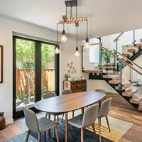 Plafonnier Industriel Vintage 4 Têtes - Luminaire Suspendu | Marco Lucetti