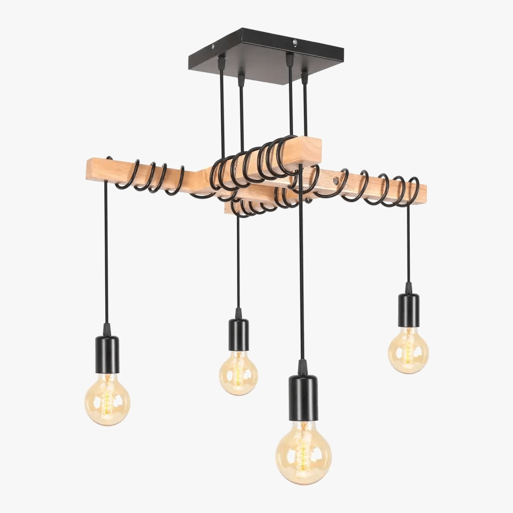 Plafonnier Industriel Vintage 4 Têtes - Luminaire Suspendu | Marco Lucetti