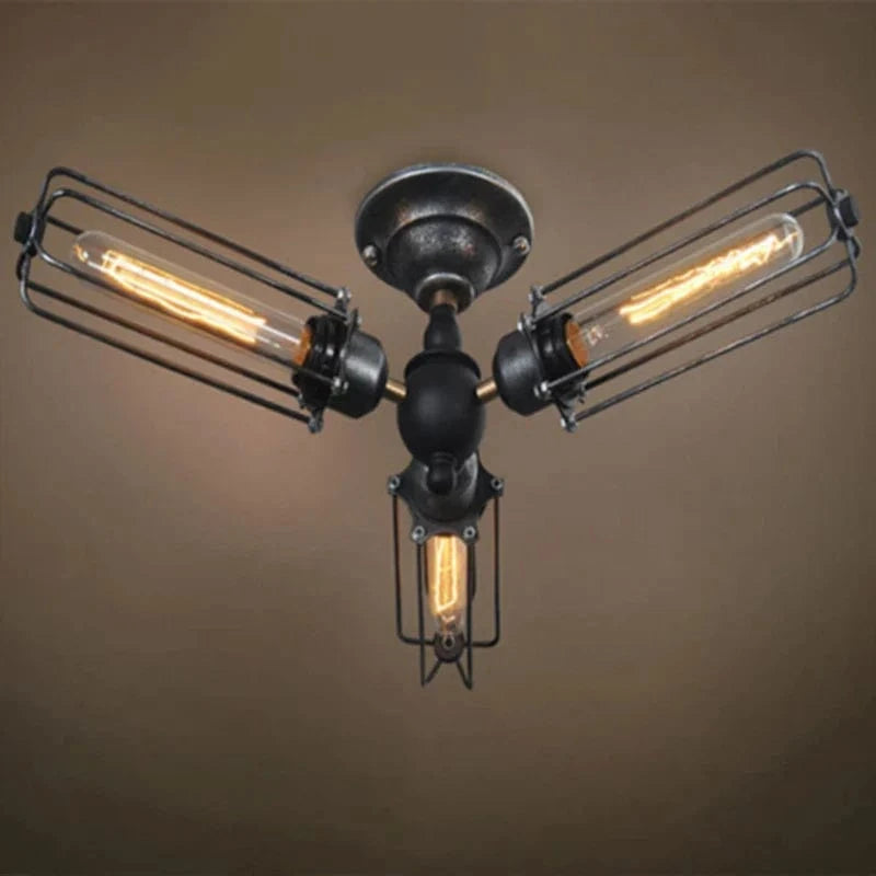 Plafonnier industriel Vintage - Cage métallique | Marco Lucetti