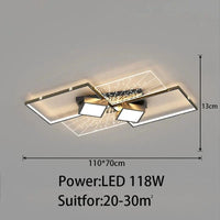 Plafonnier Intelligent LED pour Salon Restaurant Moderne | Marco Lucetti 110 cm / Gradation avec télécommande