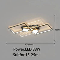 Plafonnier Intelligent LED pour Salon Restaurant Moderne | Marco Lucetti 90 cm / Gradation avec télécommande