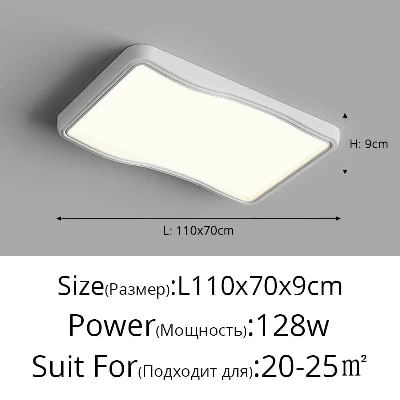 Plafonnier IntelliWood à Spectre Complet pour une Protection Oculaire Avancée | Marco Lucetti Blanc L110x70cm 128W / Luminosité variable