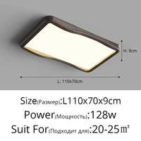 Plafonnier IntelliWood à Spectre Complet pour une Protection Oculaire Avancée | Marco Lucetti Bois L110x70cm 128W / Luminosité variable