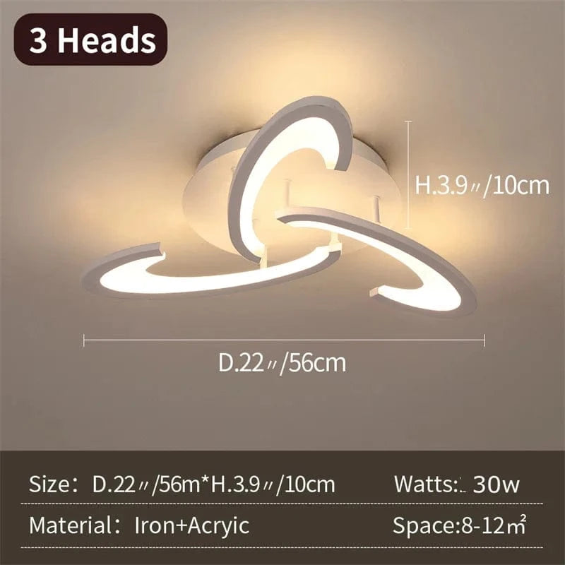 Plafonnier intérieur moderne en acrylique - Luminaire décoratif idéal | Marco Lucetti Têtes A3 / Blanc chaud