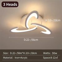 Plafonnier intérieur moderne en acrylique - Luminaire décoratif idéal | Marco Lucetti Têtes A3 / Blanc chaud