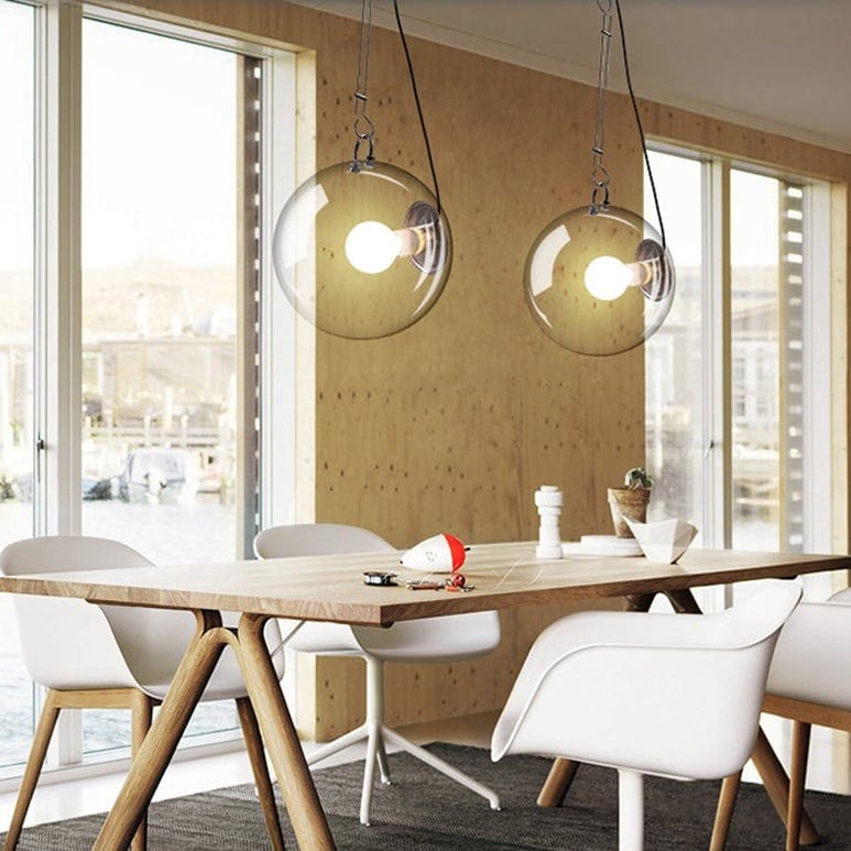 Plafonnier Irantzu Industriel en Argent with Globe en Verre | Marco Lucetti