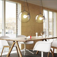 Plafonnier Irantzu Industriel en Argent with Globe en Verre | Marco Lucetti