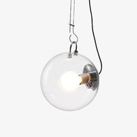 Plafonnier Irantzu Industriel en Argent with Globe en Verre | Marco Lucetti