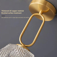 Plafonnier japonais en verre doré | Marco Lucetti