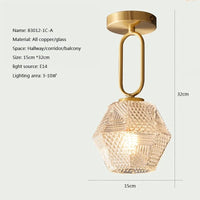 Plafonnier japonais en verre doré | Marco Lucetti