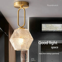 Plafonnier japonais en verre doré | Marco Lucetti