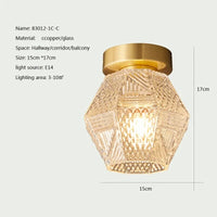 Plafonnier japonais en verre doré | Marco Lucetti C / Sans ampoule