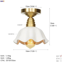 Plafonnier japonais nordique IWHD en cuivre avec boule de verre LED | Marco Lucetti