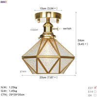 Plafonnier japonais nordique IWHD en cuivre avec boule de verre LED | Marco Lucetti Cuivre 6