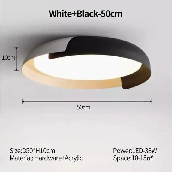Plafonnier Japonais pour Ambiance Élégante | Marco Lucetti Blanc-Noir-50cm / Gradation tricolore