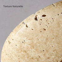 Plafonnier japonais Wabi Sabi en pierre - Style frais | Marco Lucetti Huangdongshi / D250xH100mm / Froid chaud naturel | 3-5W E27