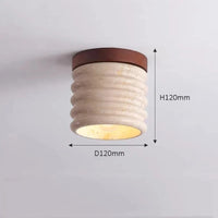 Plafonnier Japonais Wabi Sabi Jaune pour Couloir Moderne | Marco Lucetti Base en bois de noyer B