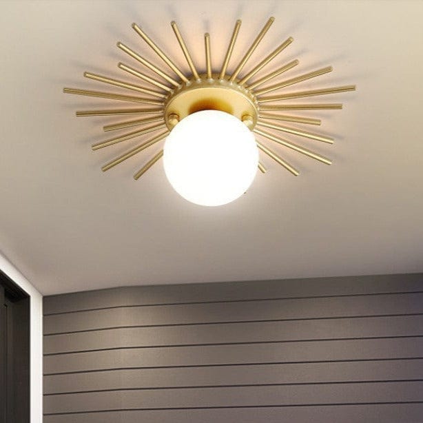 Plafonnier Joha en verre et métal doré | Marco Lucetti