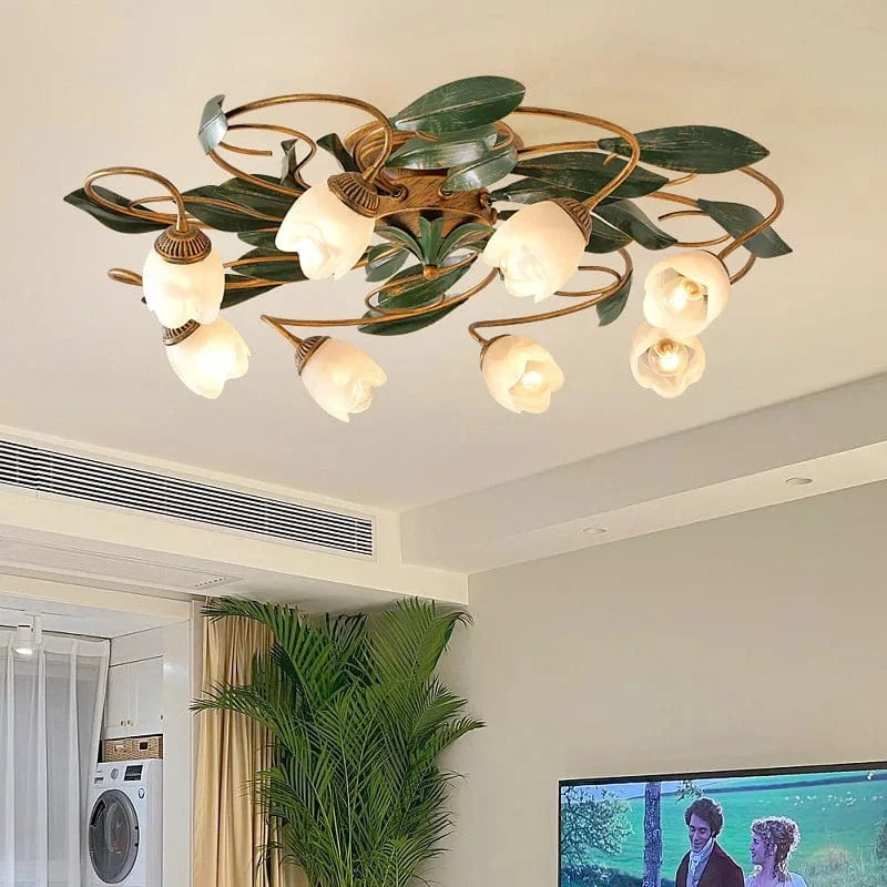 Plafonnier Lanterne Fleurie Antique - Un Élément Rétro Français pour Votre Intérieur | Marco Lucetti