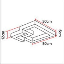 Plafonnier LED 3D Métal Design | Marco Lucetti Noir / 50x50cm