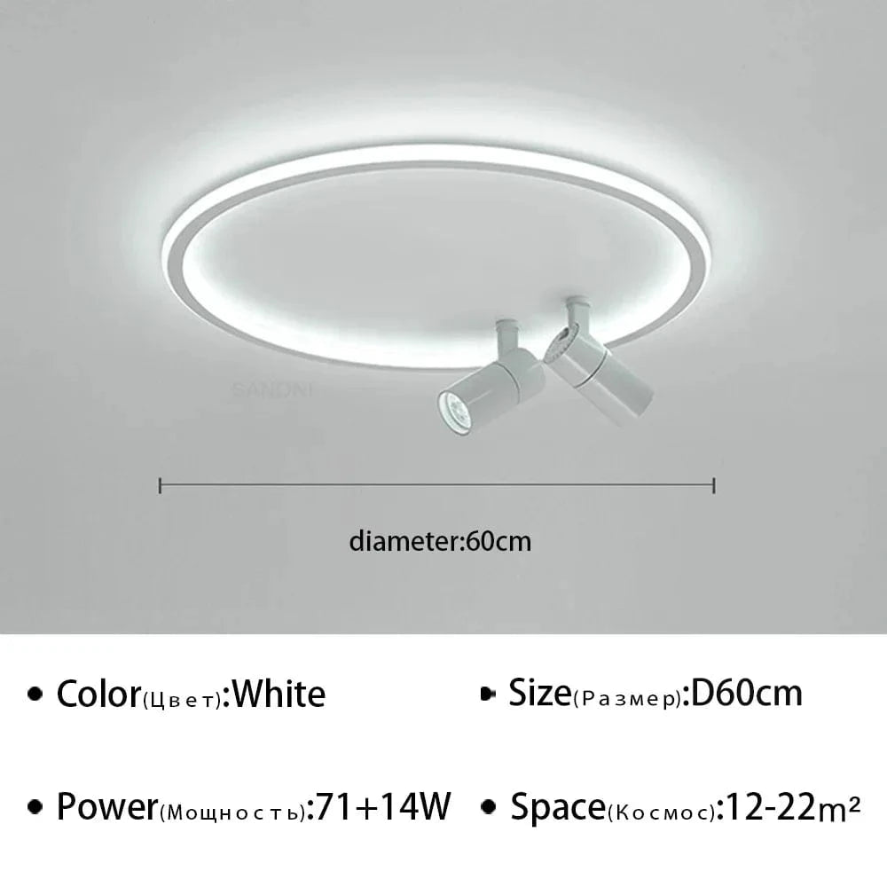 Plafonnier LED à spots modernes | Marco Lucetti Blanc 60cm / Blanc chaud (pas de RC)
