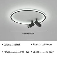 Plafonnier LED à spots modernes | Marco Lucetti Noir 40cm / Blanc chaud (pas de RC)
