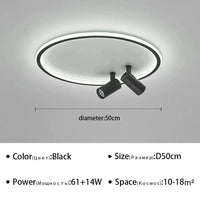 Plafonnier LED à spots modernes | Marco Lucetti Noir 50cm / Blanc chaud (pas de RC)