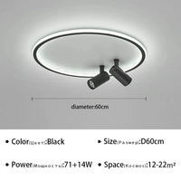 Plafonnier LED à spots modernes | Marco Lucetti Noir 60cm / Blanc chaud (pas de RC)