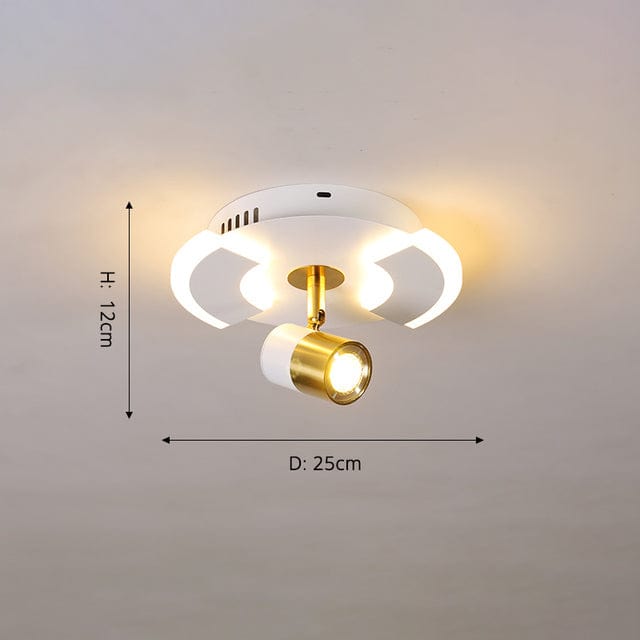 Plafonnier LED Abby en métal avec base lumineuse | Marco Lucetti Blanc - A - D25cm - 8W / Chaude