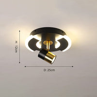 Plafonnier LED Abby en métal avec base lumineuse | Marco Lucetti Noir - A - D25cm - 8W / Froide