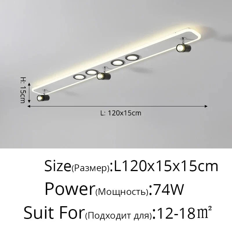 Plafonnier LED Acrylique Focus | Marco Lucetti B Blanc 120cm / 3 couleurs sans télécommande