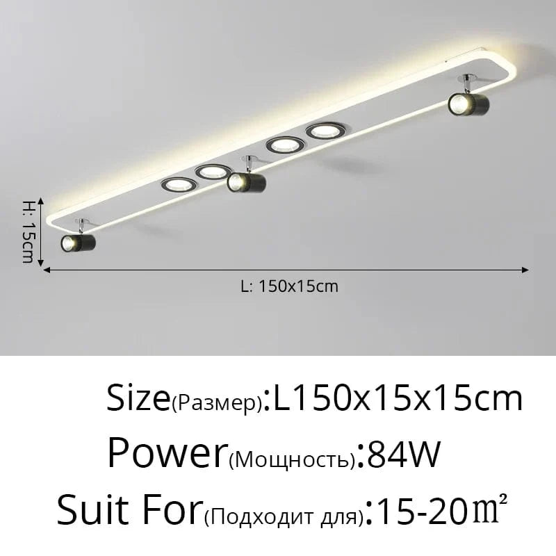 Plafonnier LED Acrylique Focus | Marco Lucetti B Blanc 150cm / 3 couleurs sans télécommande