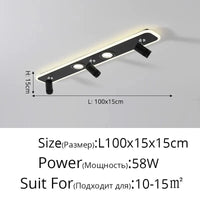 Plafonnier LED Acrylique Focus | Marco Lucetti B Noir 100cm / 3 couleurs sans télécommande