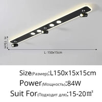 Plafonnier LED Acrylique Focus | Marco Lucetti B Noir 150cm / 3 couleurs sans télécommande