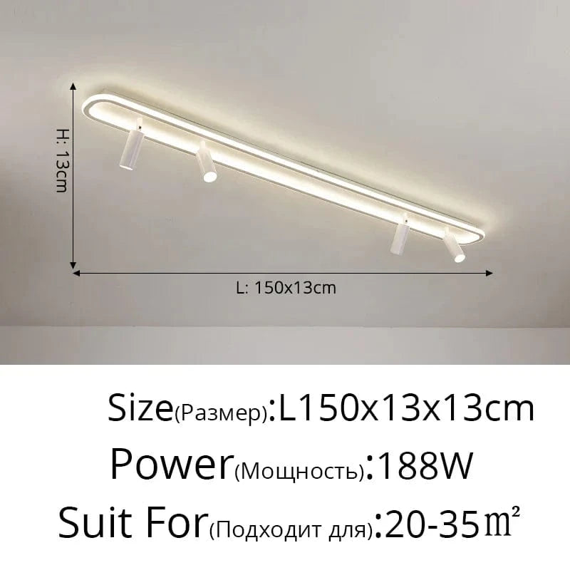 Plafonnier LED Acrylique Focus | Marco Lucetti Blanc L150x13x13cm / 3 couleurs sans télécommande