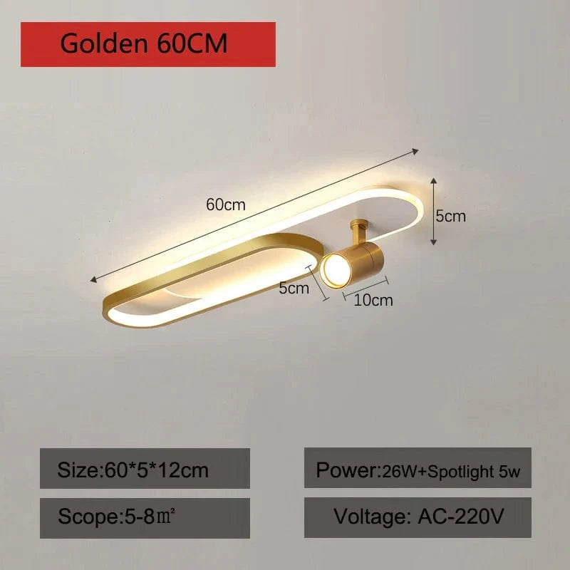 Plafonnier LED Acrylique Moderne - Edition 2023 | Marco Lucetti Doré 60cm / Gradation à distance